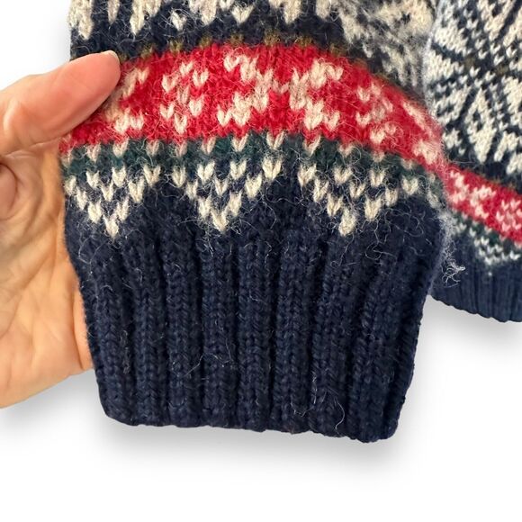 GH Bass and Co Sweater Fair Isle Shetland Wool Heavyweight Multicolor Nordic L - Picture 9 of 15